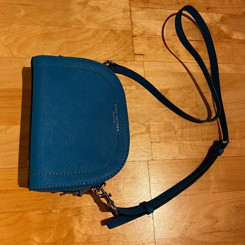 Marc Jacobs Small Playback Saffiano Leather Crossbody Bag Sapphire Blue - Picture 15 of 15